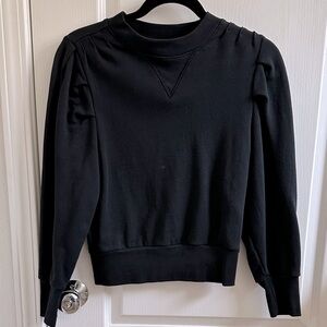 NEW FRAME ruched sleeves cropped Black Sweatshirt XS